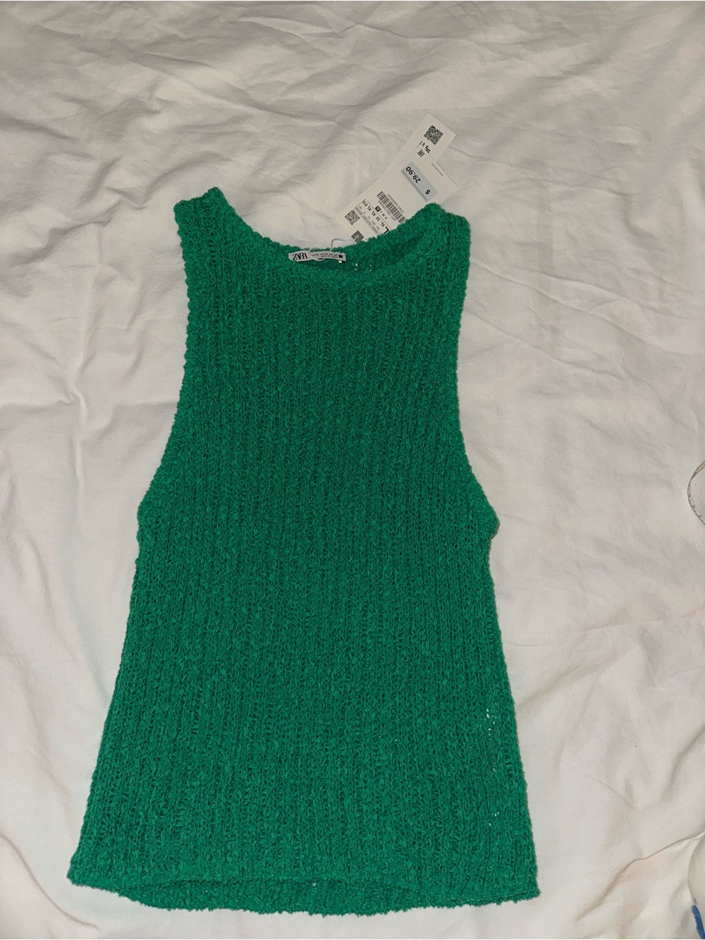 Zara - Emerald Green Knit Tank Top Camisole - XL